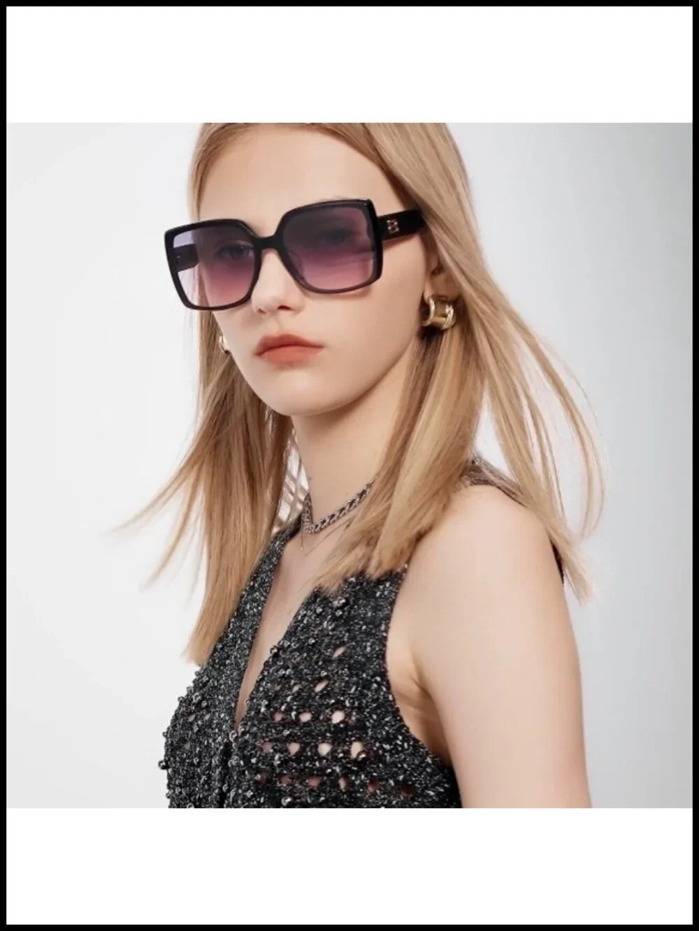 Oversized Polarized Acetate Sunglasses UV400 Protection for Women - Classic
